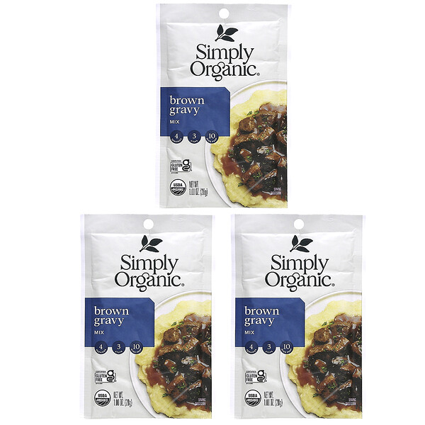 Brown Gravy Mix, 3 Pack, 1 oz (28 g) Each Simply Organic