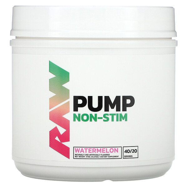 Pump, Non-Stim, арбуз, 16,57 унций (470 г) Raw Nutrition
