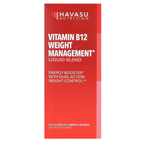Жидкая смесь витамина B12 для контроля веса, ягоды, 7,6 жидких унций (225 мл) Havasu Nutrition