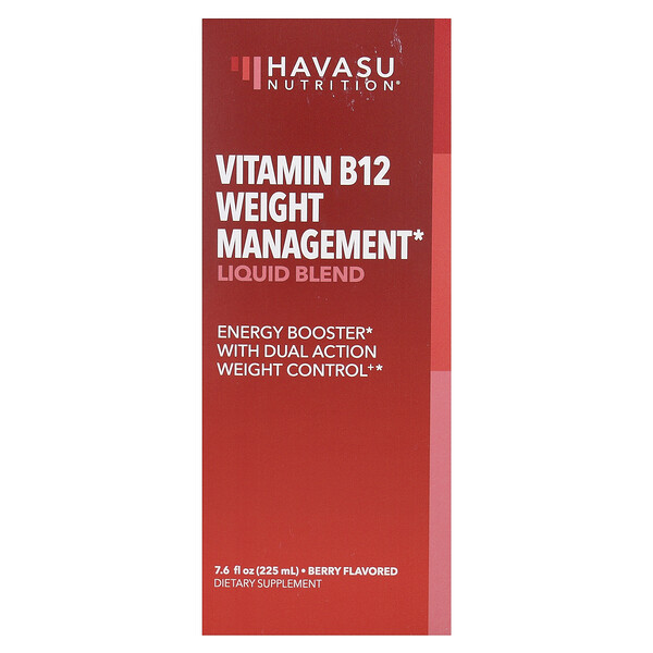 Витамин B12 для контроля веса, жидкая смесь, ягоды, 7,6 жидких унций (225 мл) Havasu Nutrition