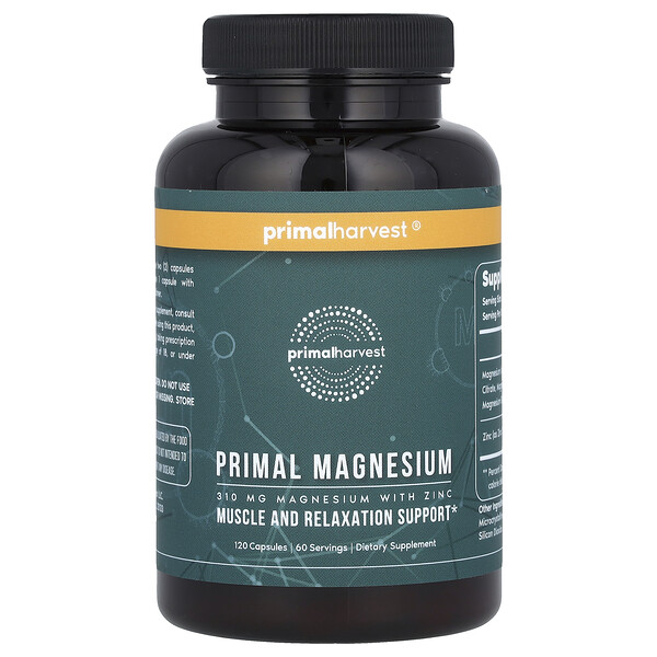 Primal Magnesium, 310 мг, 120 капсул (155 мг на капсулу) Primal Harvest