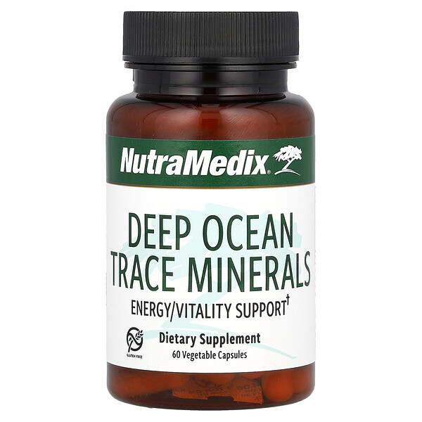 Deep Ocean Trace Minerals, поддержка энергии и жизненных сил, 60 растительных капсул NutraMedix