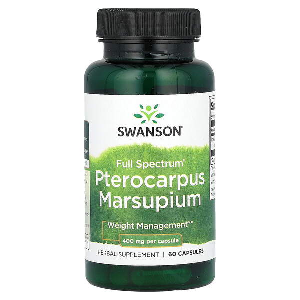 Full Spectrum Pterocarpus Marsupium, 400 mg, 60 Capsules (Капсулы) Swanson