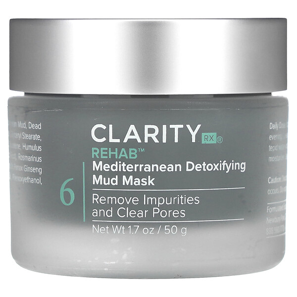 Rehab, Средиземноморская детоксифицирующая грязевая маска, 1,7 унции (50 г) ClarityRx