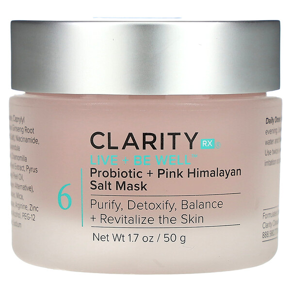Live + Be Well, Probiotic + Pink Himalayan Salt Mask , 1.7 oz (50 g) ClarityRx