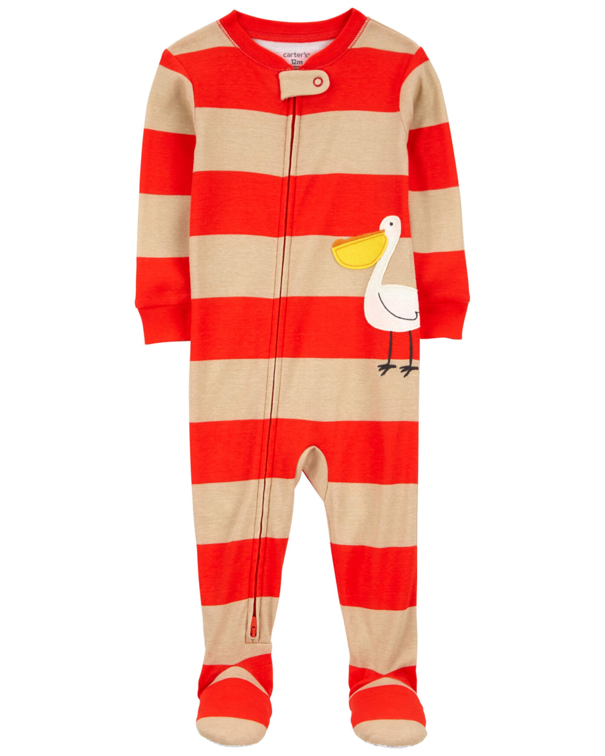 Цельная пижама из 100% плотно прилегающего хлопка «Пеликан» для малышей Carter's