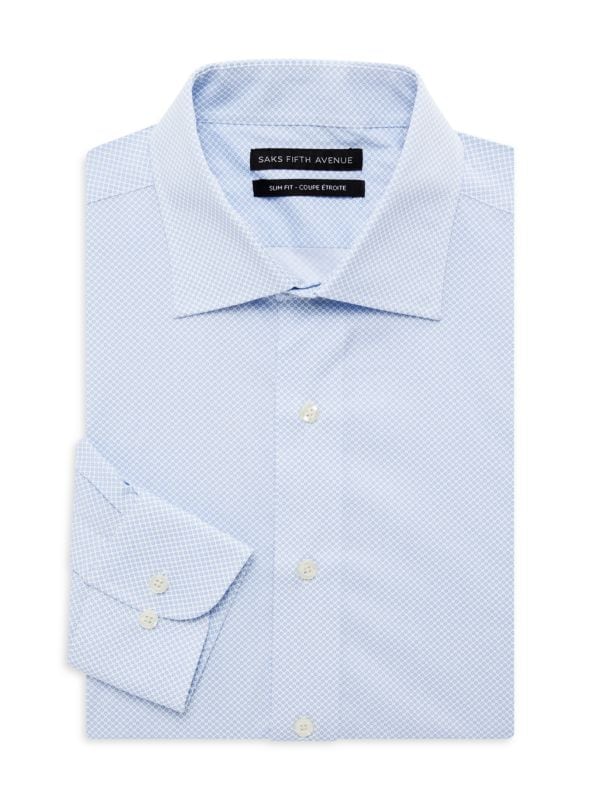 Классическая рубашка узкого кроя с принтом Saks Fifth Avenue