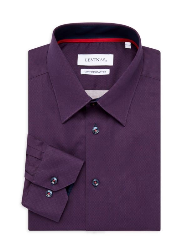 Классическая рубашка с текстурированной отделкой современного кроя Levinas