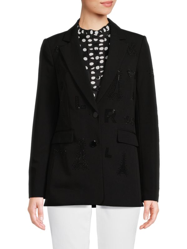 Женский Блейзер Karl Lagerfeld Paris Hotfix Embellished Karl Lagerfeld Paris