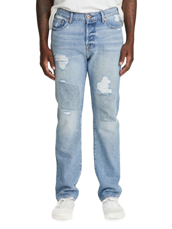 Потертые джинсы узкого кроя NSF