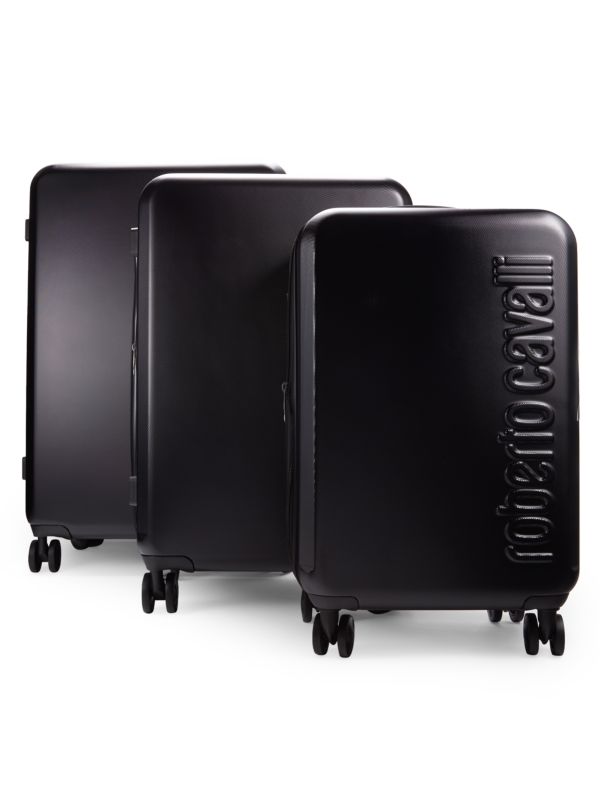Твердый чемодан-спиннер с логотипом из трех предметов Roberto Cavalli