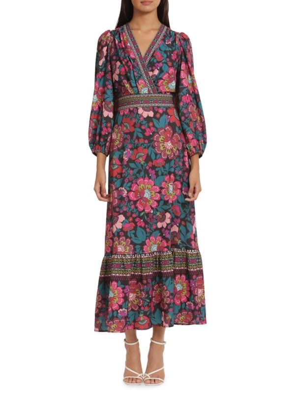 Платье макси с цветочным принтом Donna Morgan