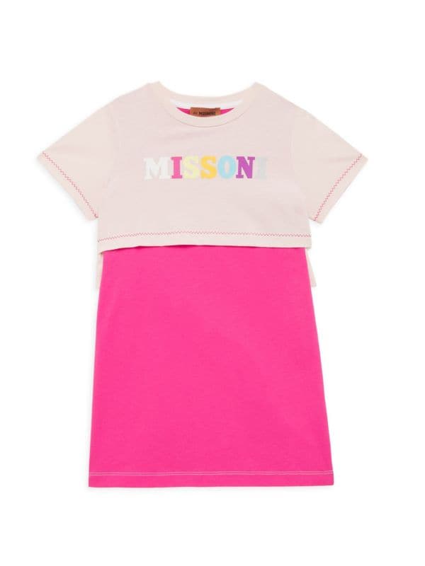 Трикотажное платье с цветными блоками для маленьких девочек и девочек Missoni