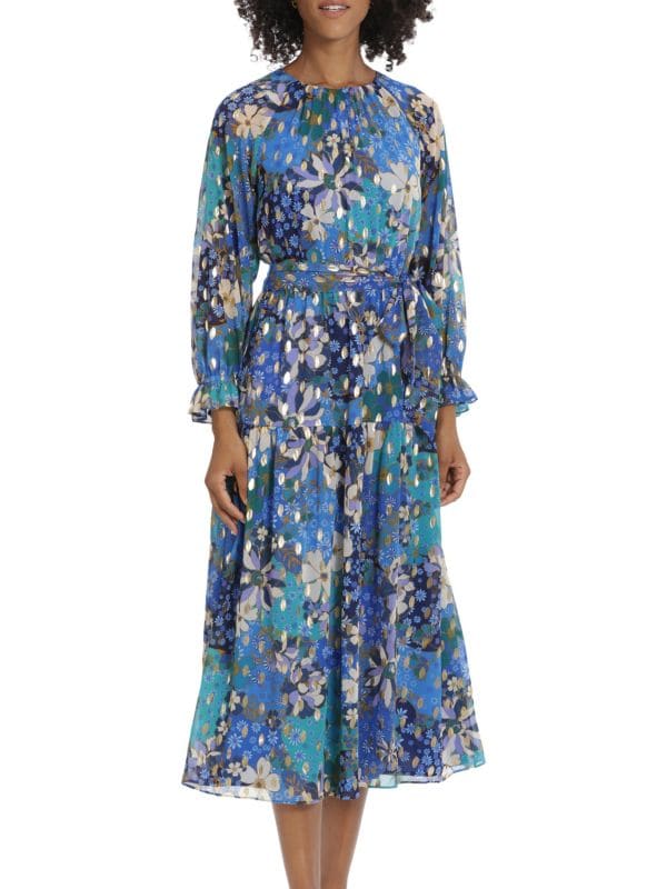 Платье миди с поясом и цветочным принтом Yoryu Maggy London
