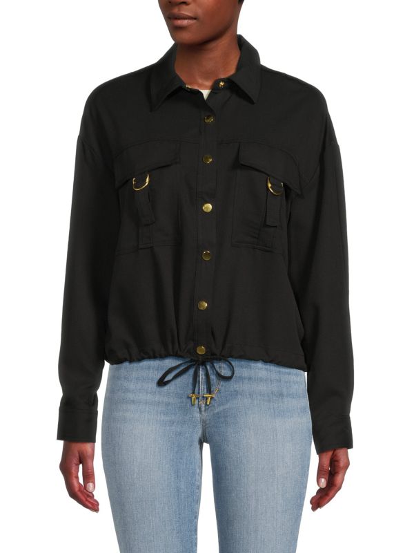 Блузонная рубашка с карманами и клапанами Ellen Tracy
