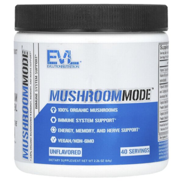 MushroomMode, без вкуса, 2,26 унции (64 г) EVLution Nutrition