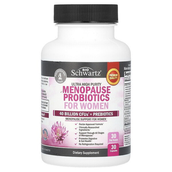 Сверхчистые пробиотики для женщин при менопаузе, 30 капсул BioSchwartz