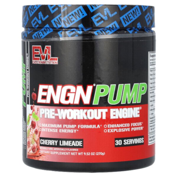 ENGN Pump, Двигатель перед тренировкой, вишневый лайм, 9,52 унции (270 г) EVLution Nutrition