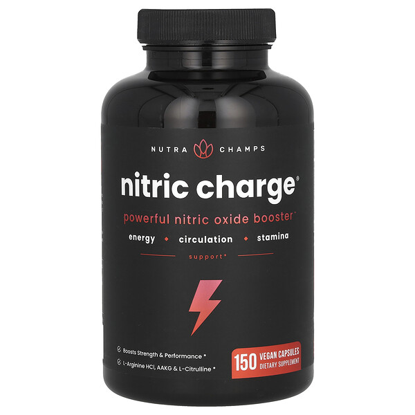 Nitric Charge, 150 Vegan Capsules (Веганские капсулы) NutraChamps