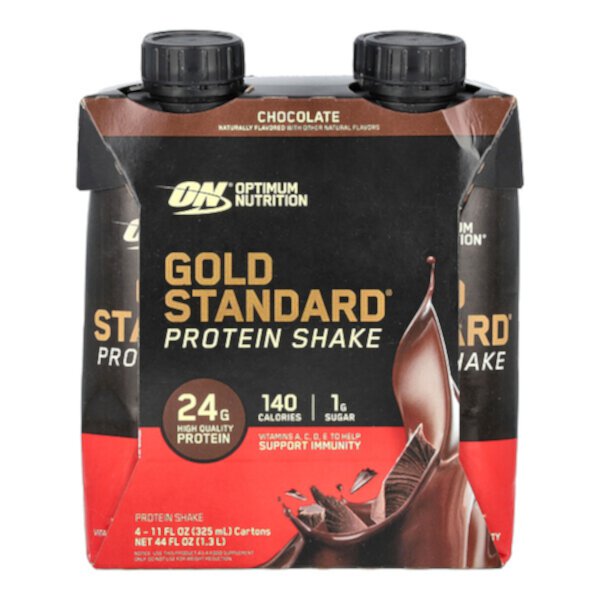 Gold Standard Protein Shake, Шоколад - 325 мл - 4 пакета - Optimum Nutrition Optimum Nutrition