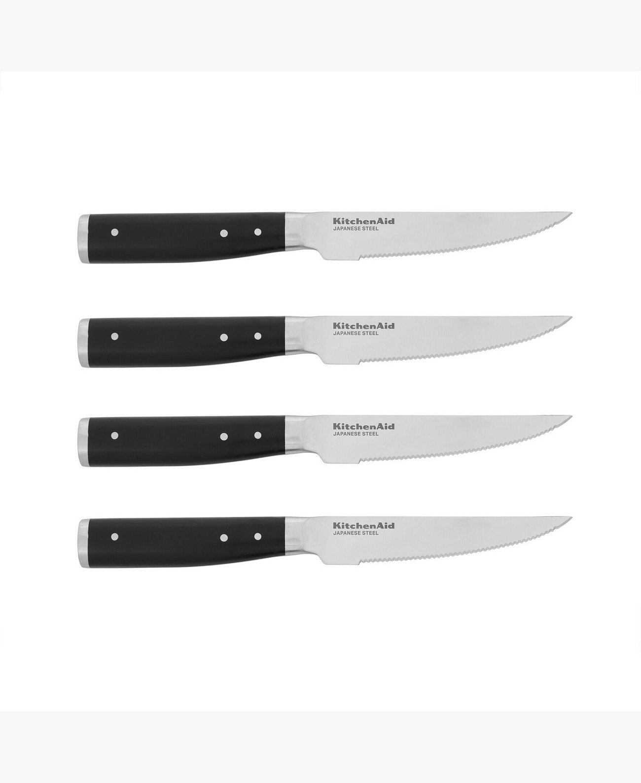 Набор ножей для стейка из японской стали для гурманов, 4 предмета, кованые тройные заклепки, 4,5 дюйма KitchenAid