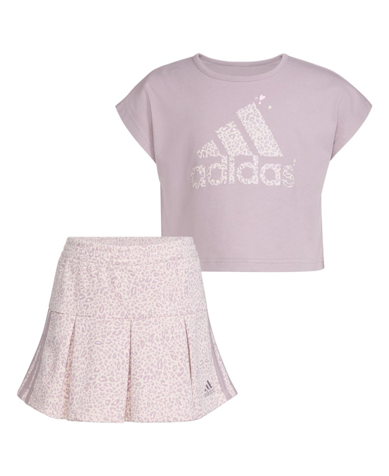 Топ без рукавов для девочек и юбка с принтом для маленьких девочек, комплект из 2 предметов Adidas