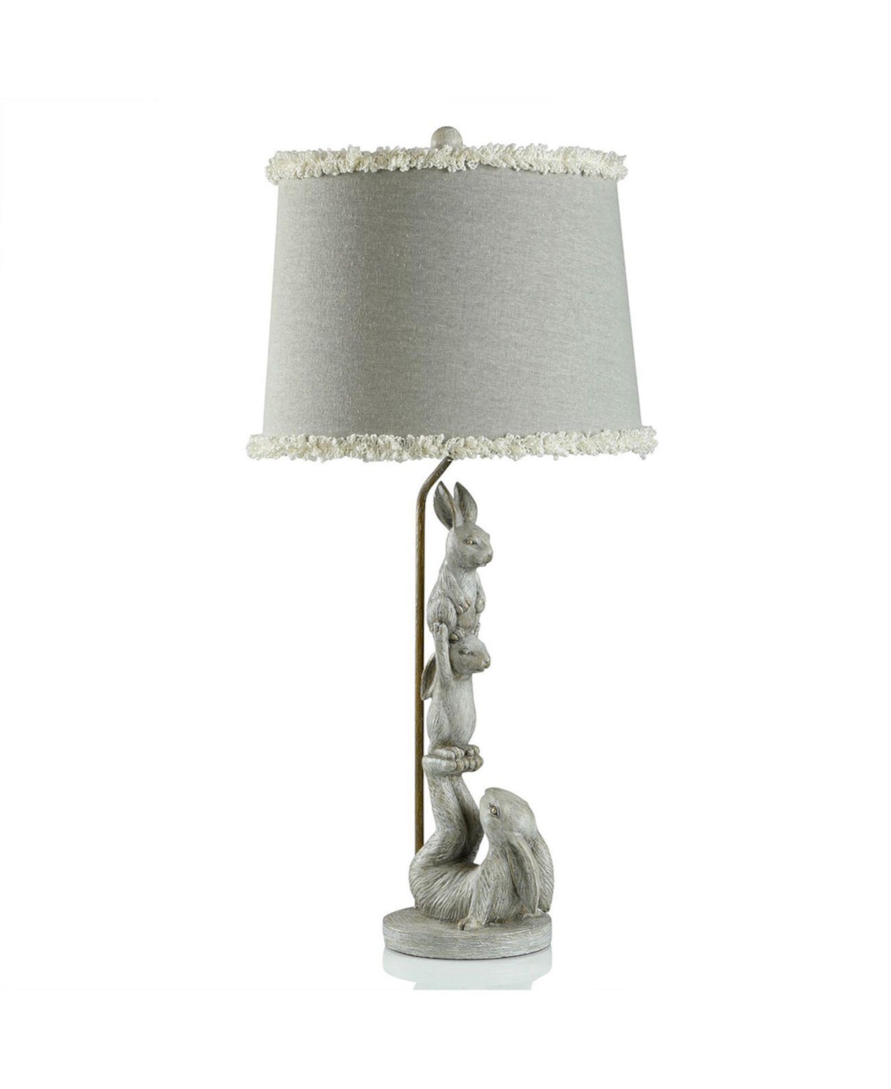 Настольная лампа Chrysta Cream Charming Bunnies размером 32,5 дюйма с рюшным абажуром StyleCraft Home Collection