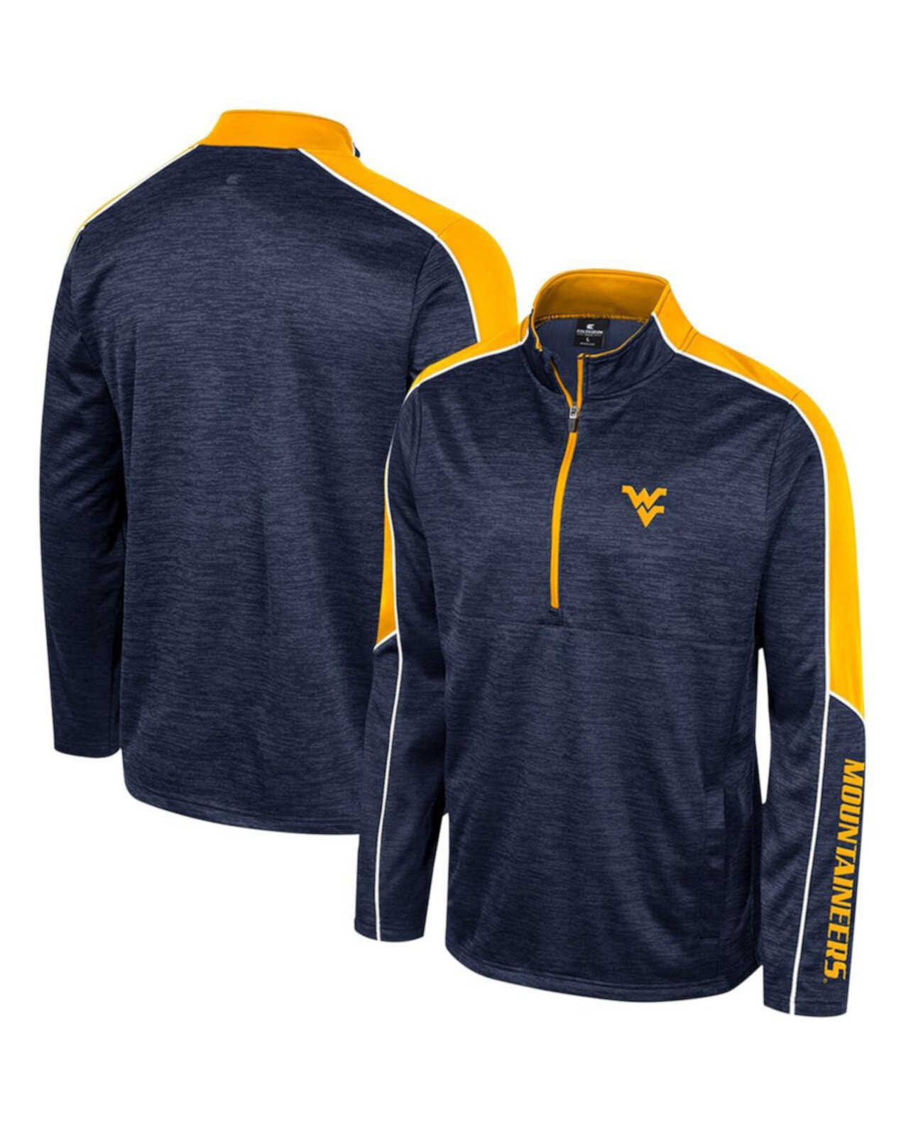 Мужская Куртка Colosseum Navy West Virginia Mountaineers Marled Half-Zip Colosseum