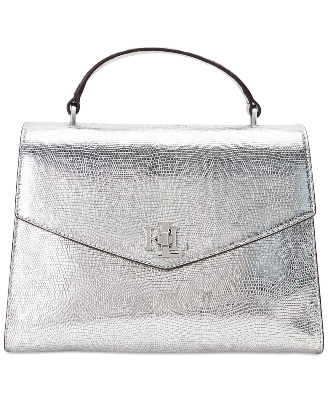 Маленькая кожаная сумка-портфель Farrah с тиснением под ящерицу LAUREN Ralph Lauren