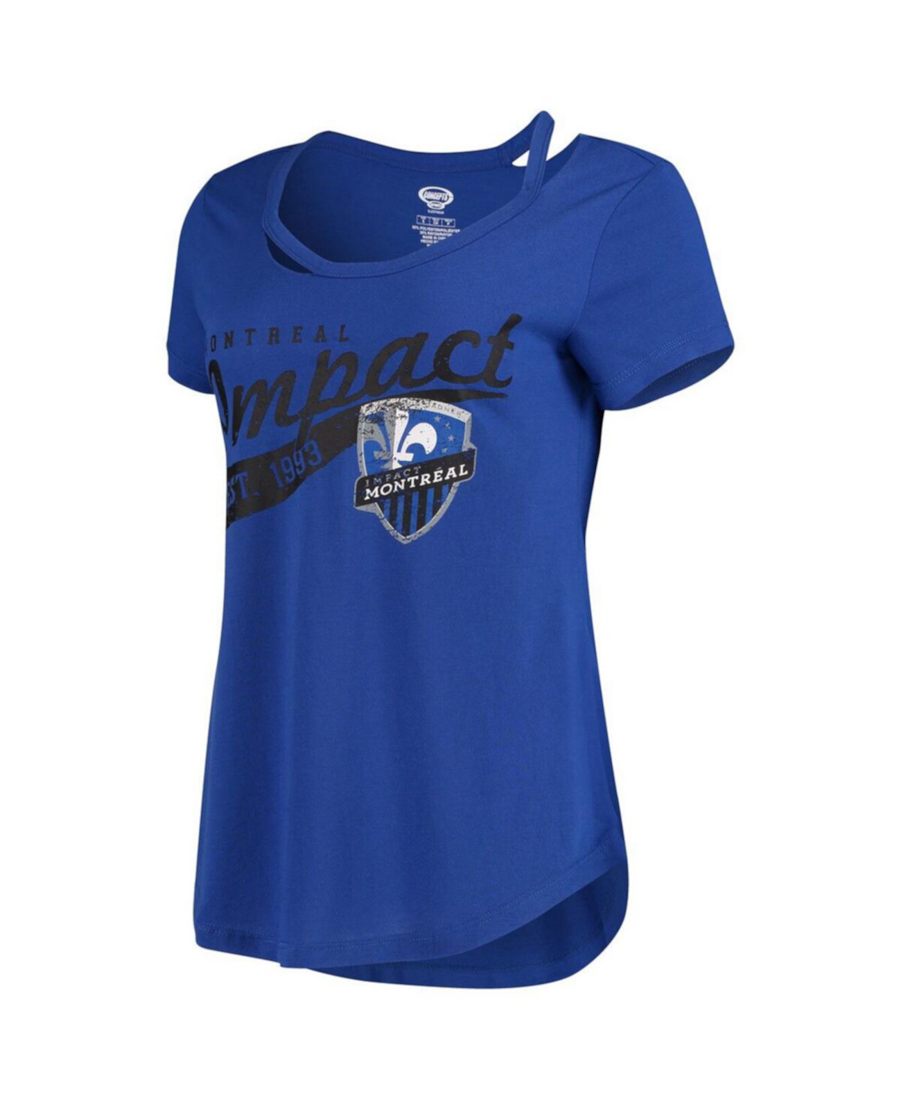 Женская синяя футболка с вырезом Montreal Impact Squad с эффектом потертости Concepts Sport
