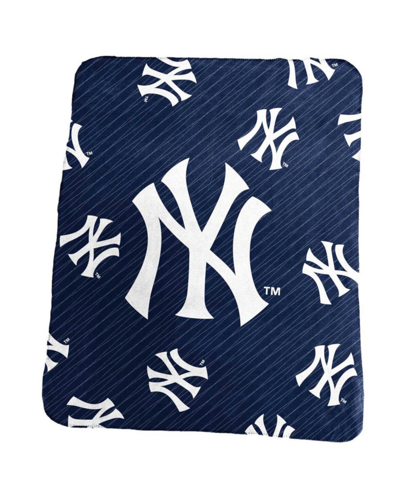Классическое плюшевое плед с повторяющимся логотипом New York Yankees размером 50 x 60 дюймов Logo Brand