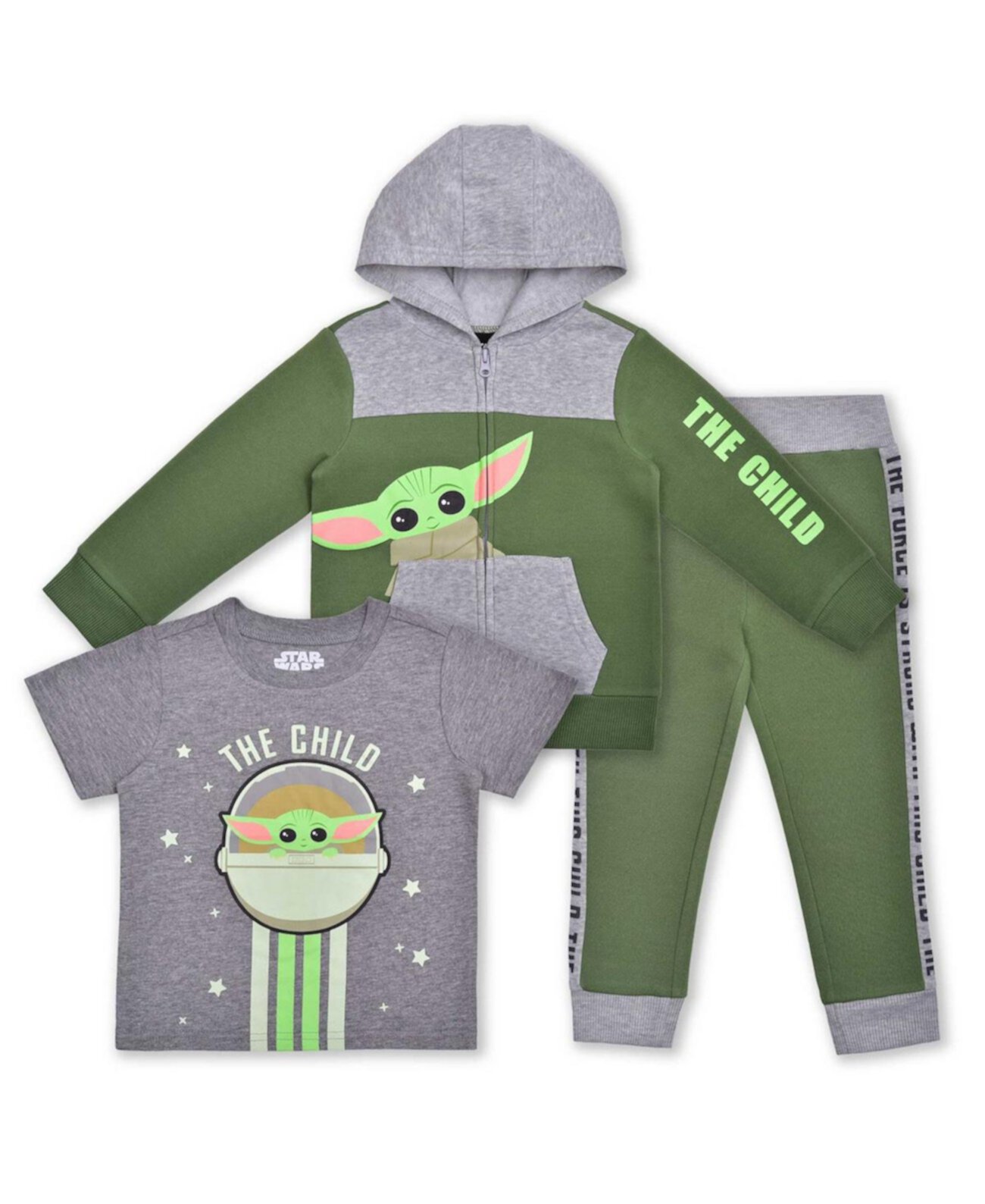 Зеленый набор из 3 спортивных штанов Little Boys and Girls The Mandalorian Children's Apparel Network