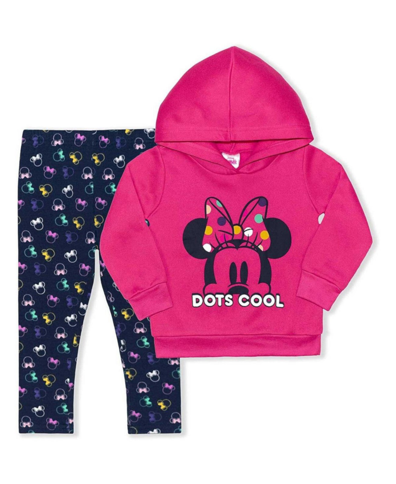 Комплект из розового и темно-синего пуловера с капюшоном и леггинсами для малышей Minnie Mouse Children's Apparel Network