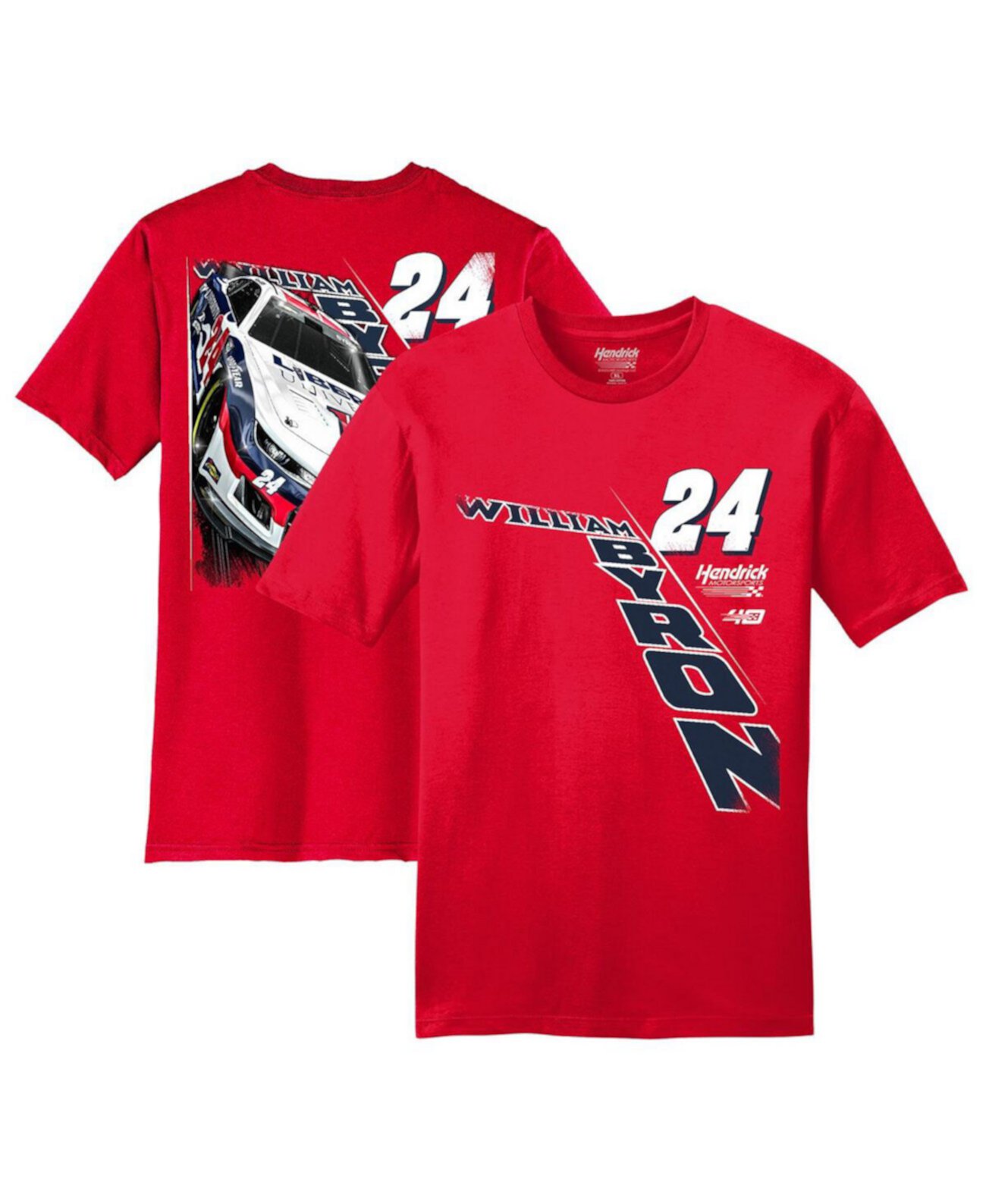 Мужская красная футболка William Byron Racing из мягкого хлопка с принтом Hendrick Motorsports Team Collection