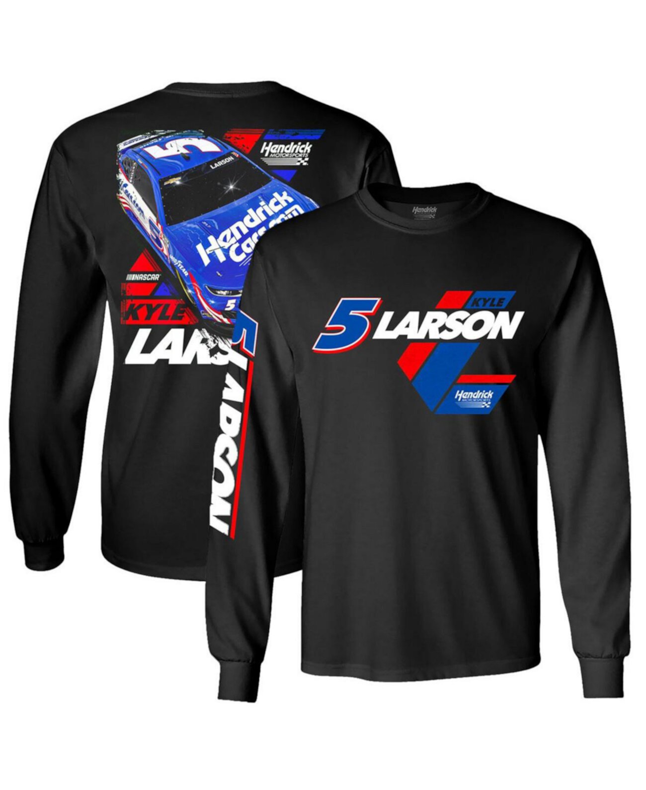 Мужская черная футболка с длинным рукавом Kyle Larson Car Hendrick Motorsports Team Collection