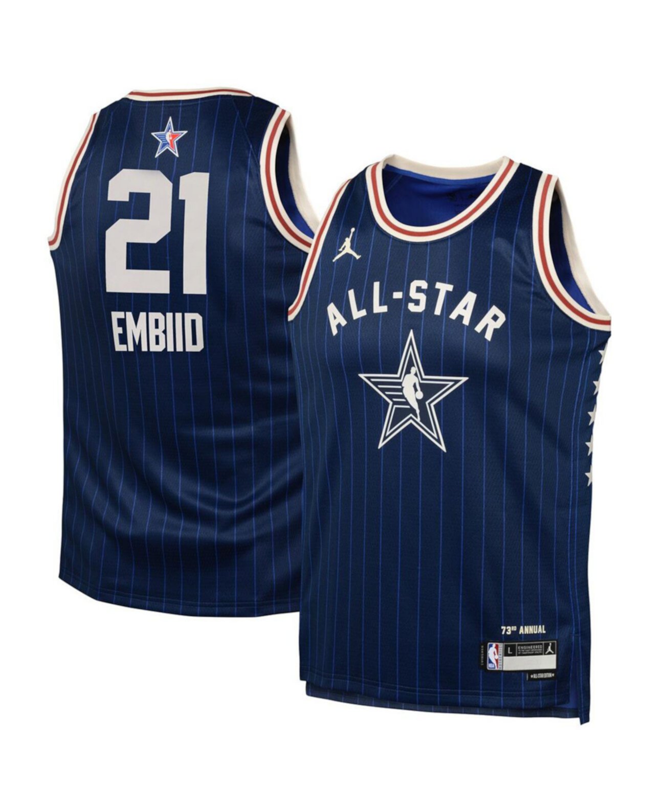 Детские джерси Jordan Joel Embiid Navy 2024 NBA All-Star Game Swingman Jordan