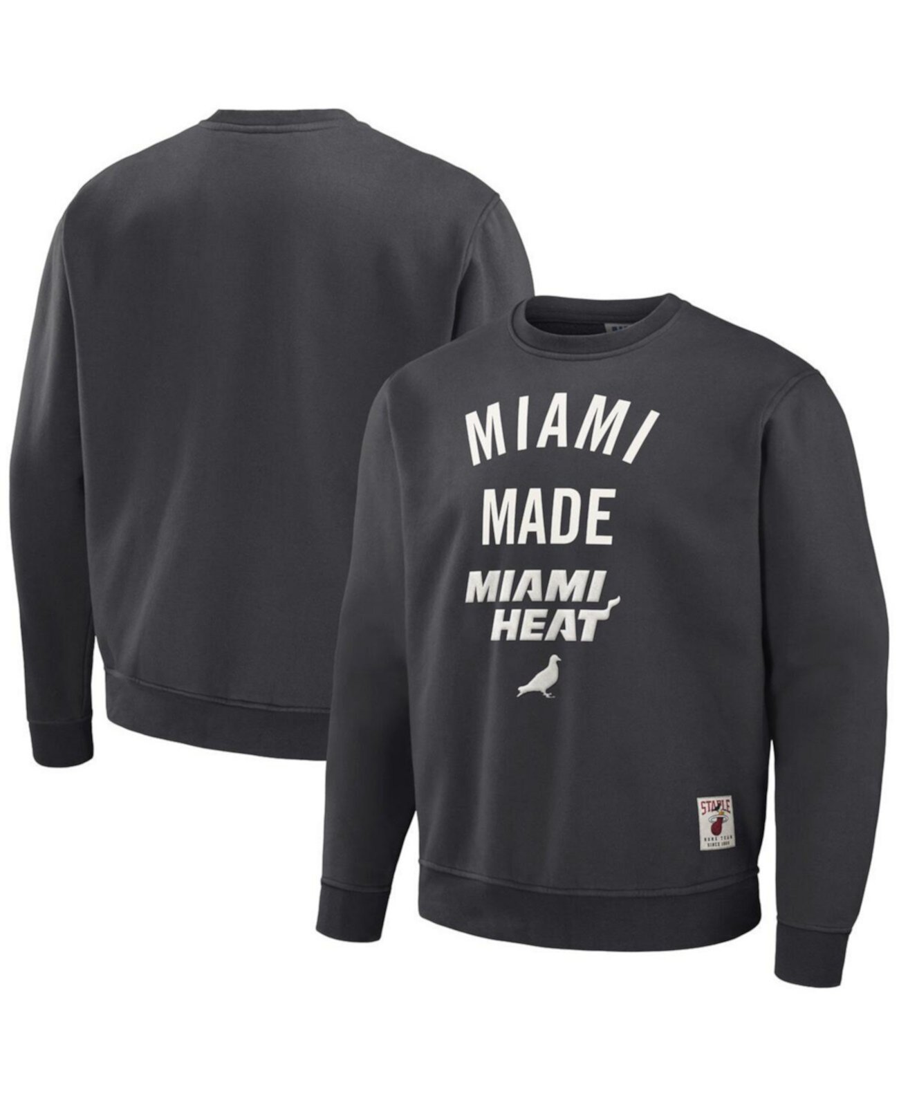 Мужской плюшевый худи NBA x Staple Miami Heat с вышитым логотипом и длинным рукавом Staple