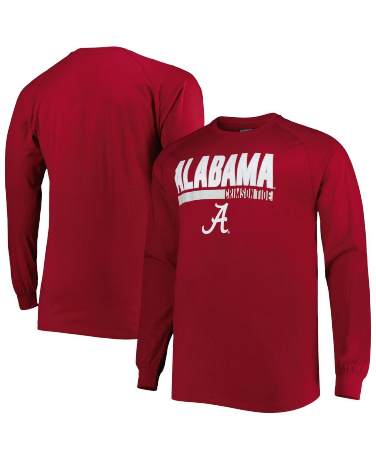 Мужское Джерси Profile Crimson Alabama Crimson Tide Big and Tall Two-Hit Long Sleeve T-shirt Profile