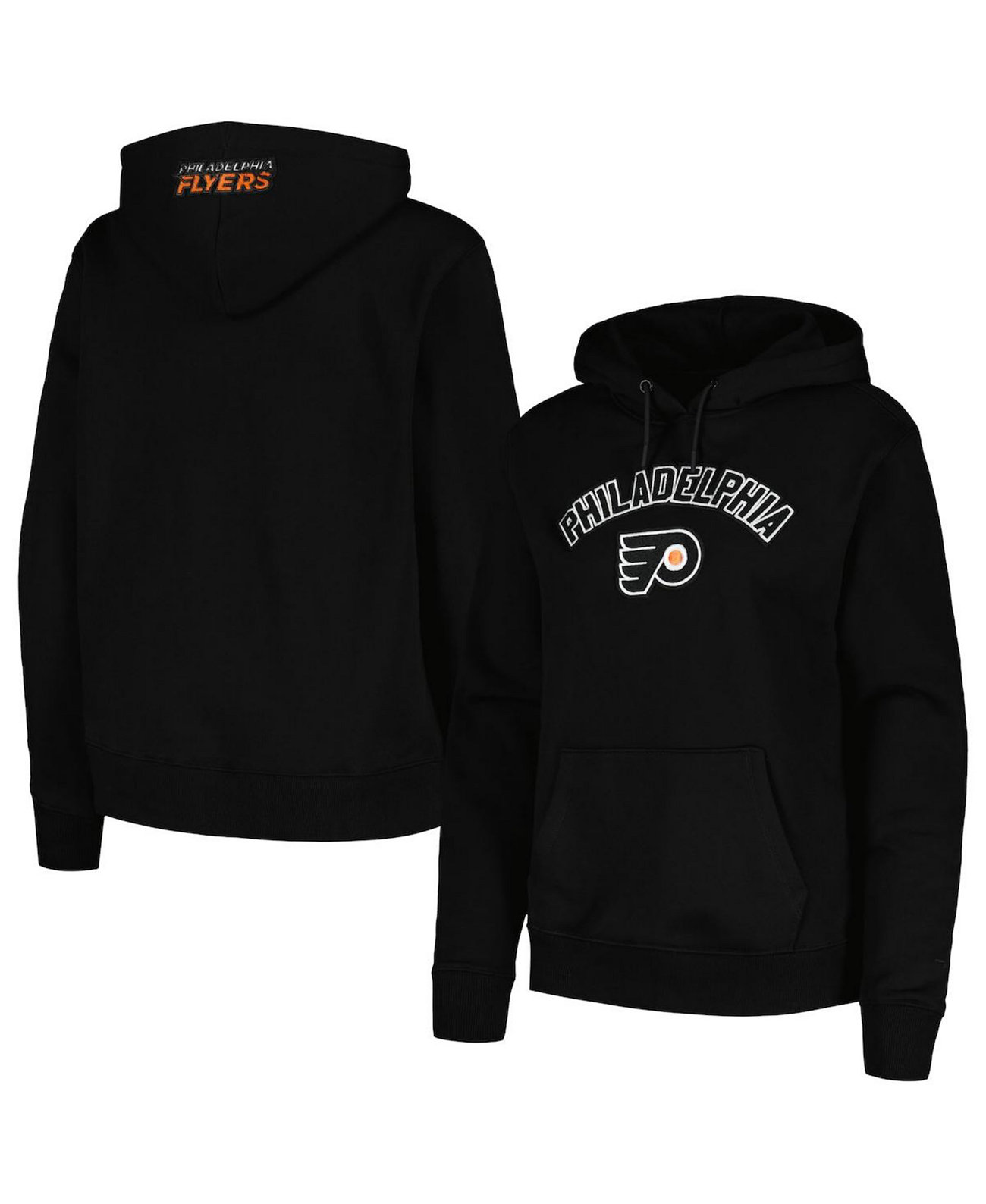 Женское черное худи с капюшоном и карманом Philadelphia Flyers Classic Chenille Pro Standard