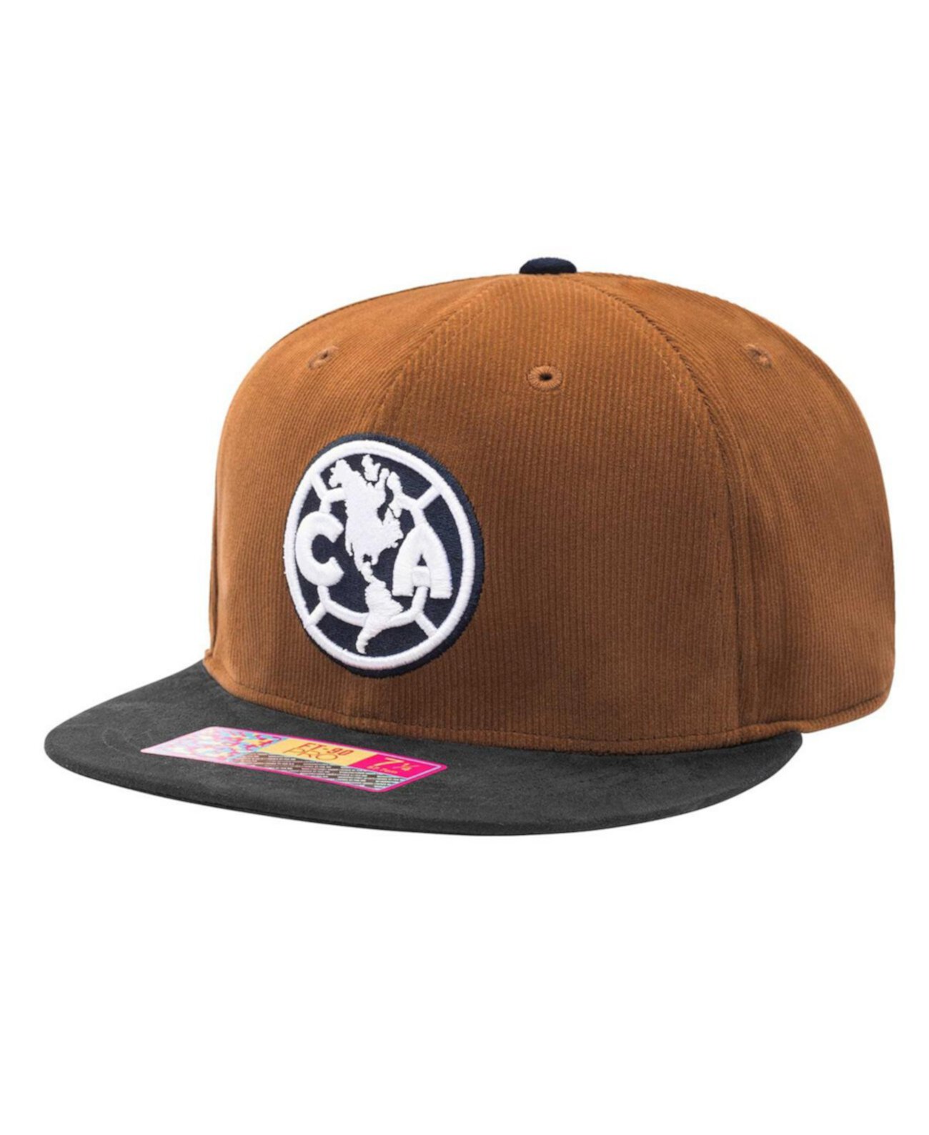 Мужская коричневая приталенная шляпа Club America коньячного цвета Fan Ink