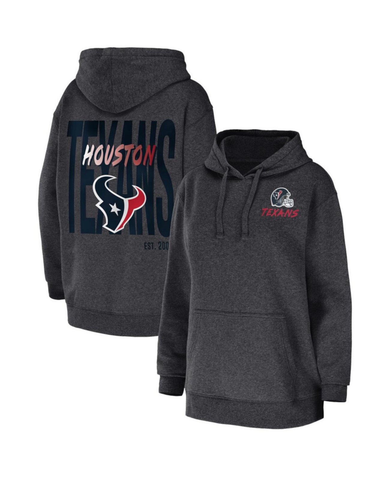 Женский флисовый пуловер с капюшоном Heather Charcoal Houston Texans WEAR by Erin Andrews