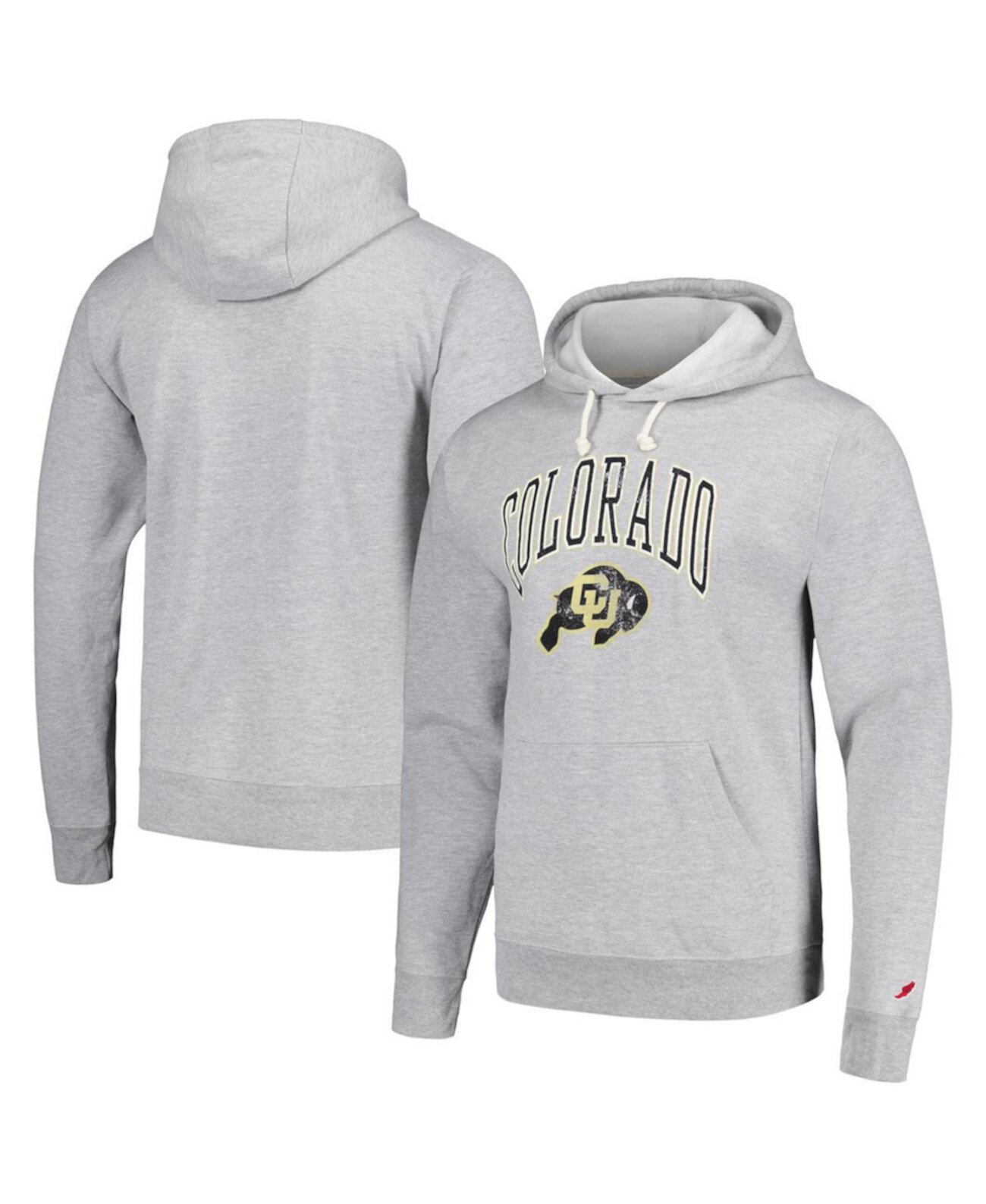 Мужской пуловер с капюшоном цвета Хизер Серый Состаренный Colorado Buffaloes Tall Arch Essential League Collegiate Wear