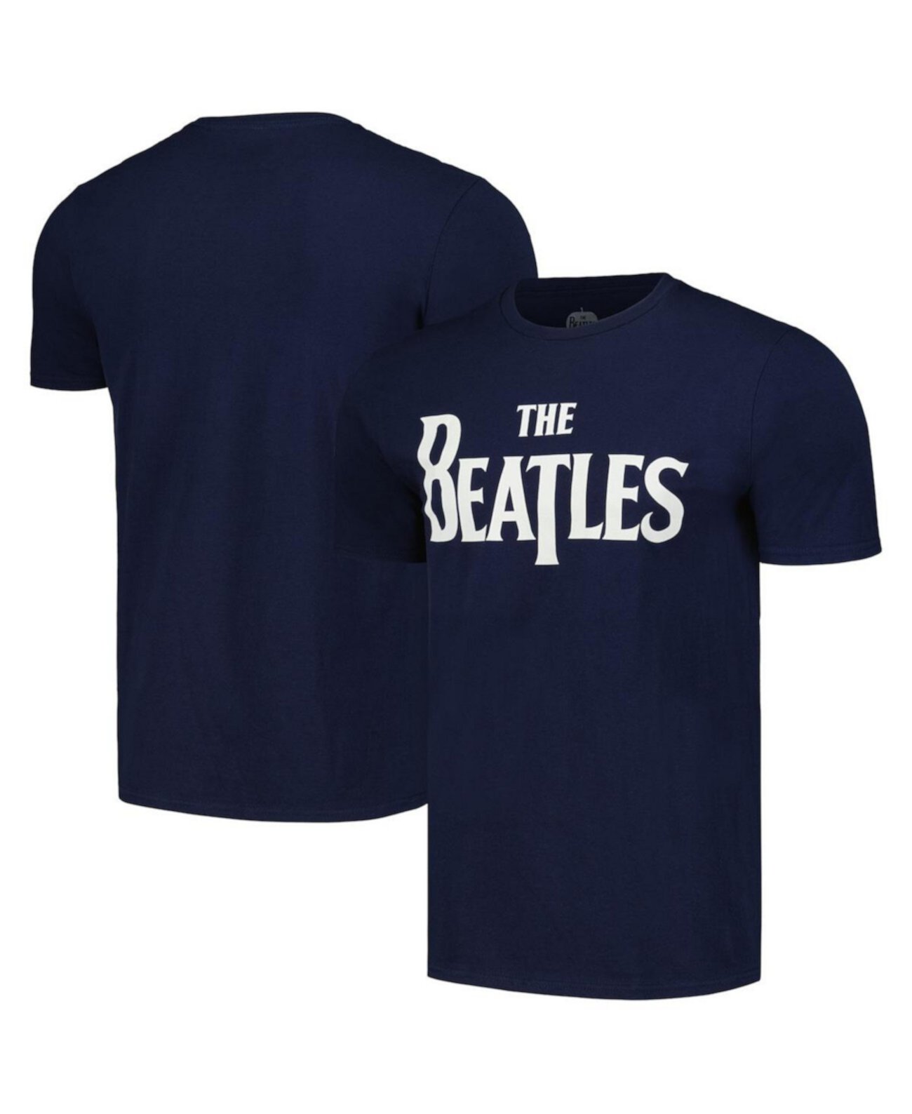 Мужская и женская темно-синяя футболка с логотипом The Beatles Bravado