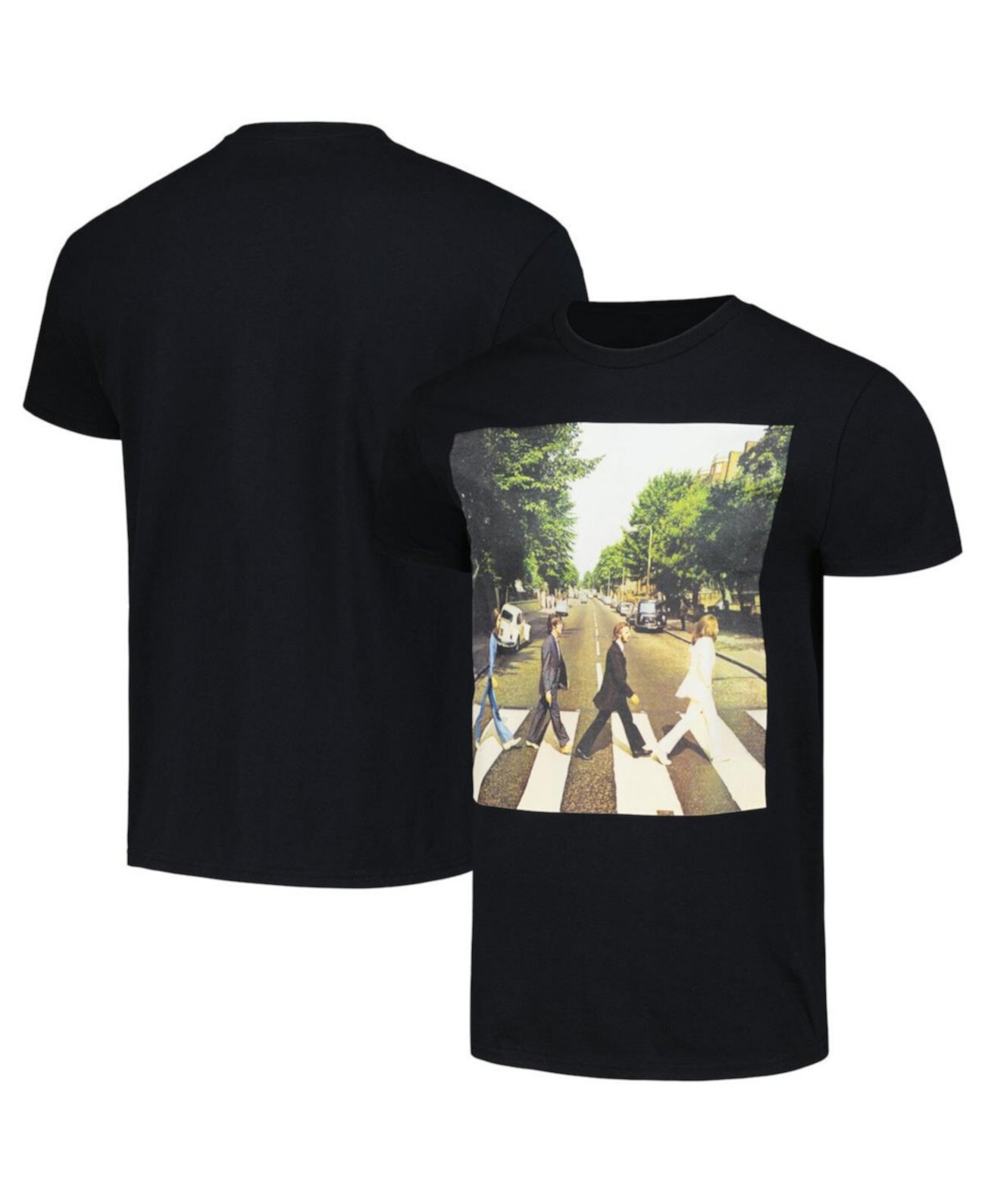Мужская и женская черная футболка The Beatles Abbey Road Bravado