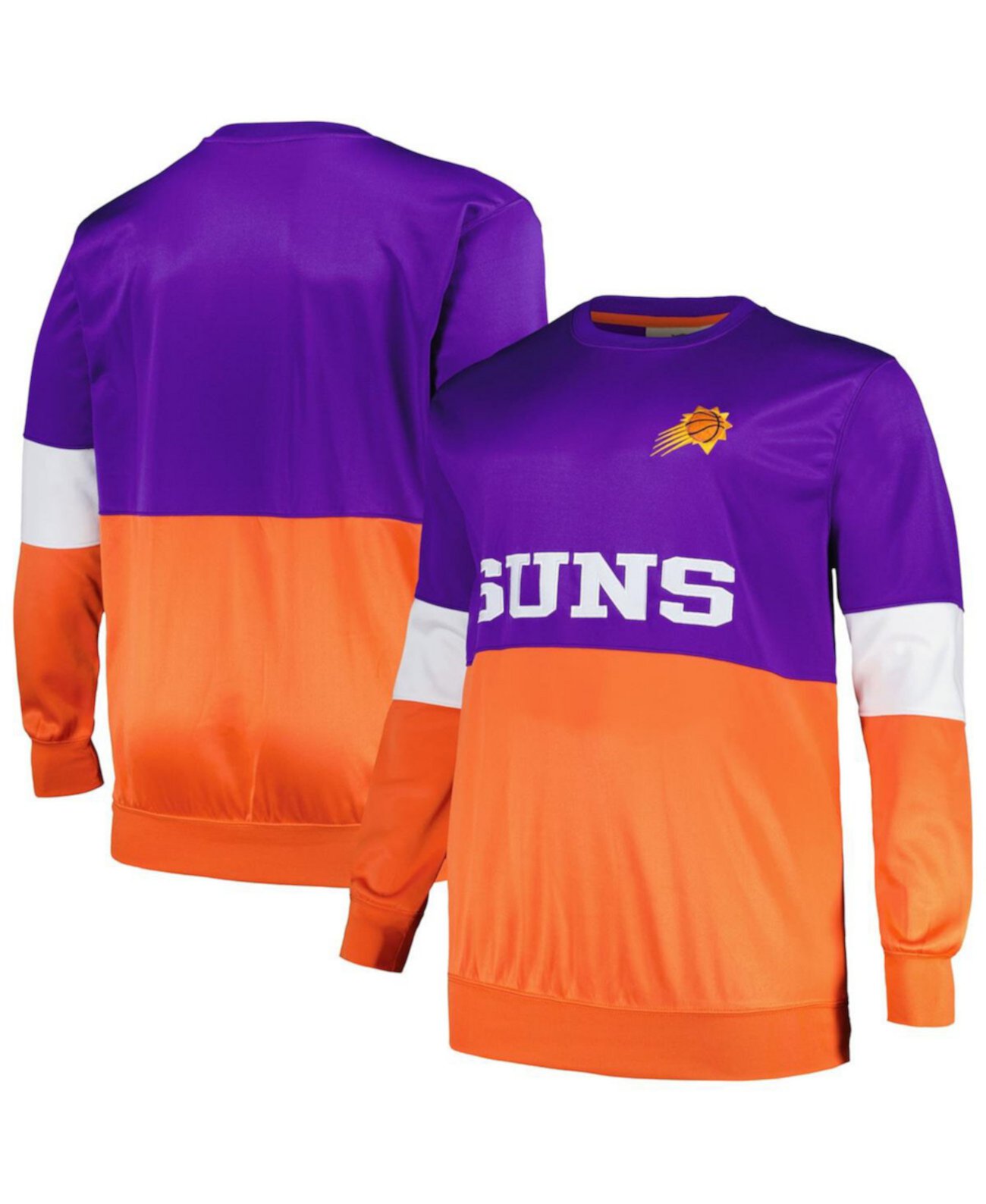 Мужской фиолетово-оранжевый пуловер Phoenix Suns Big and Tall с разрезом Fanatics