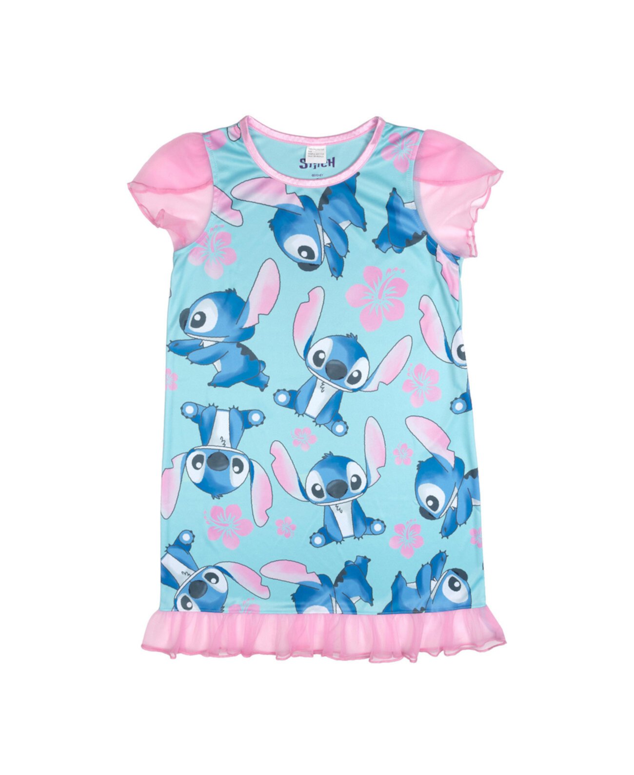 Рубашка для сна с круглым вырезом в общежитии для маленьких девочек Lilo Stitch
