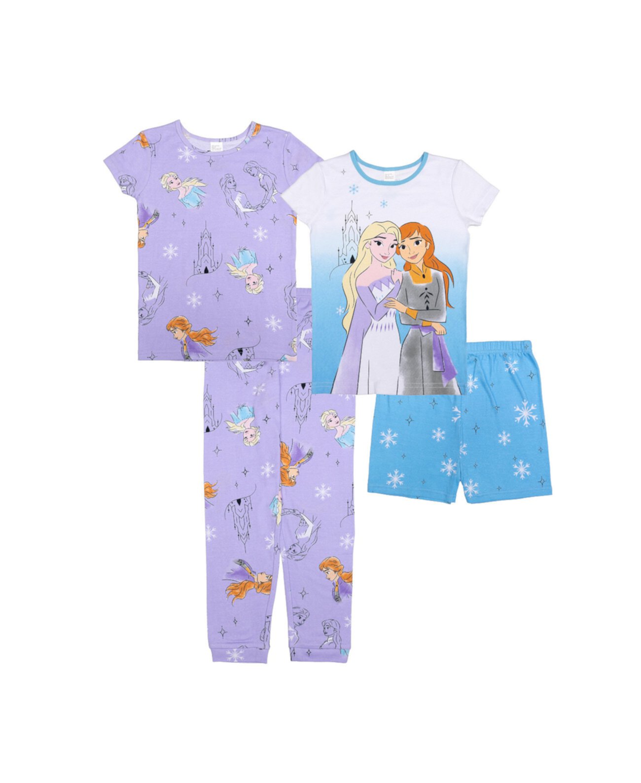 Хлопковый пижамный комплект для 2 маленьких девочек Frozen