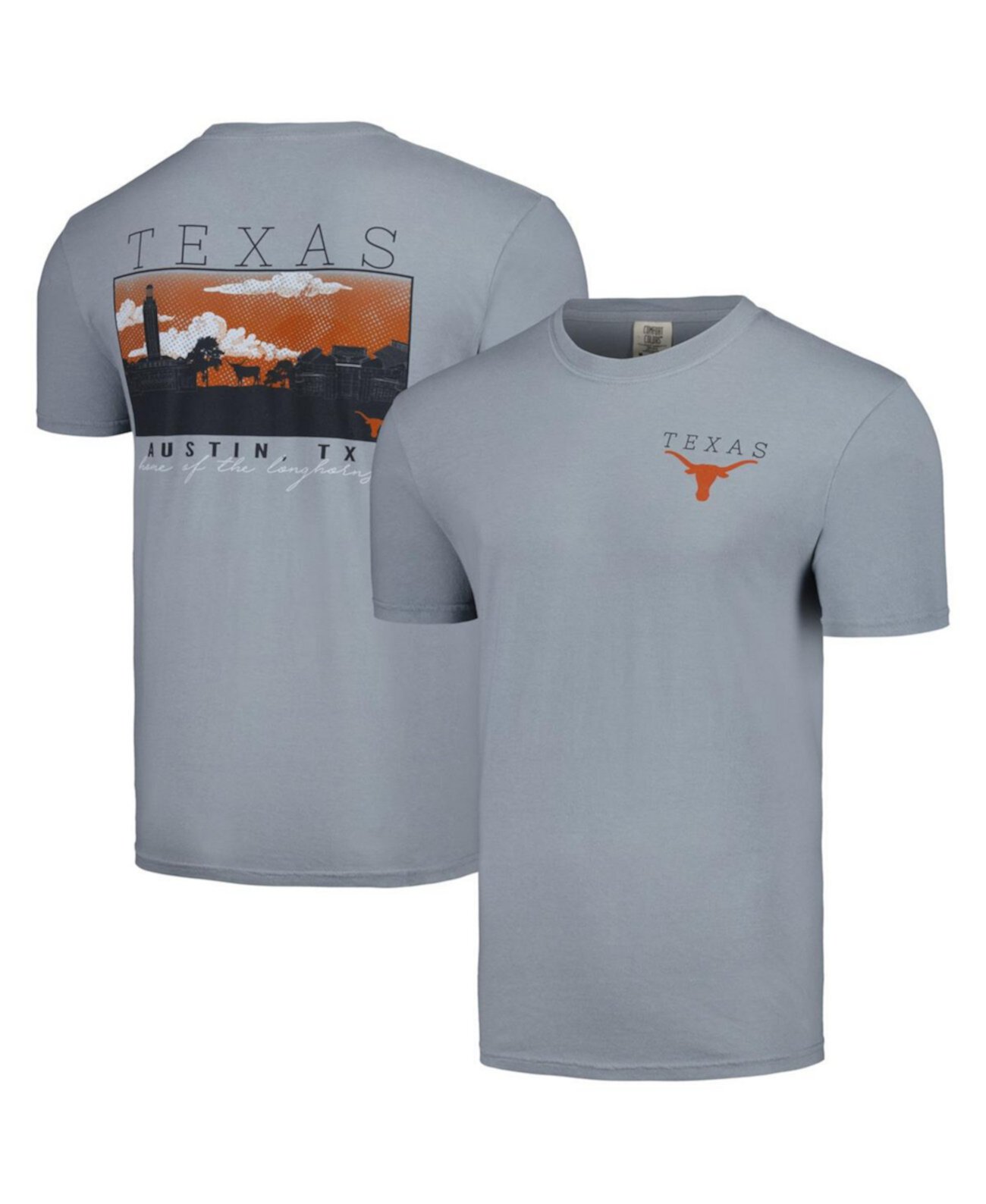 Мужская серая футболка Texas Longhorns Campus Scene Comfort Colors Image One