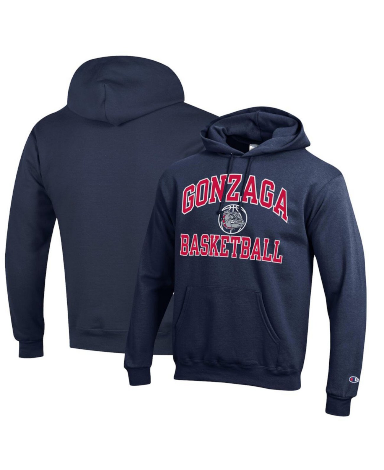 Мужской темно-синий пуловер с капюшоном Gonzaga Bulldogs Basketball Icon Powerblend Champion
