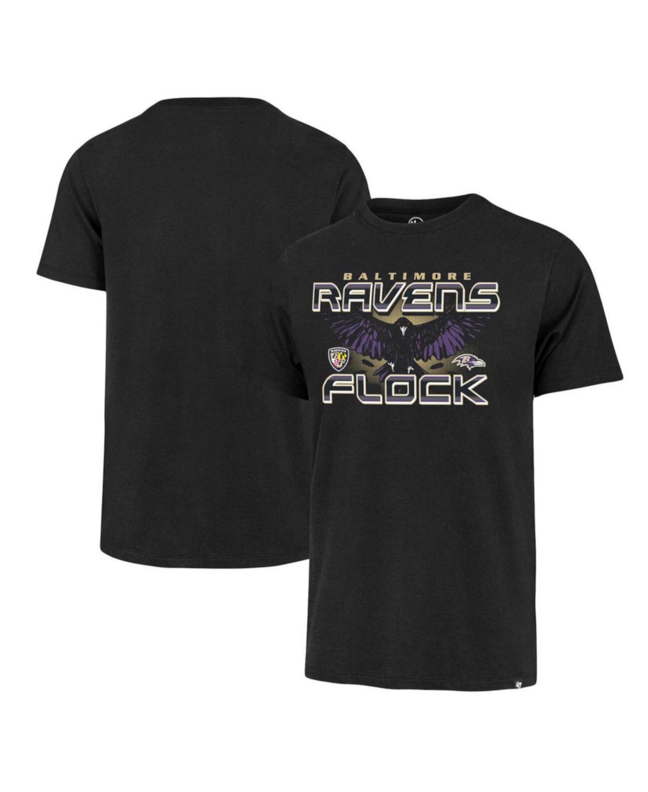 Мужская черная рваная футболка Baltimore Ravens Regional Franklin '47 Brand